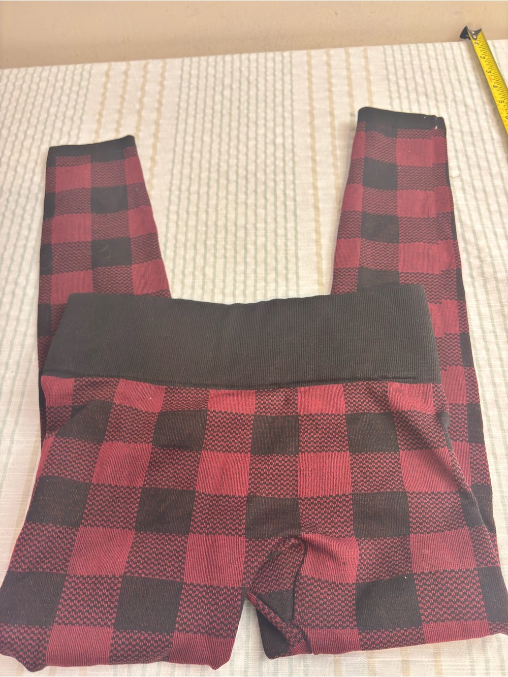Maurices Red and Black Buffalo Plaid Leggings
